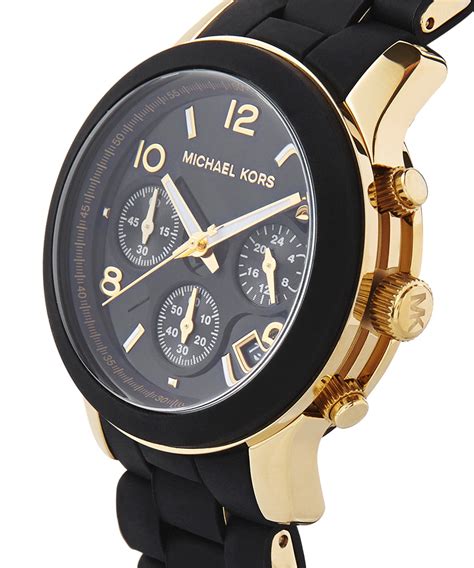 michael kors black and gold watch